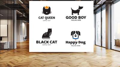 Vector Pet Logo Design Set Wall mural