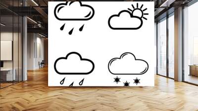 Weather Flat Icon Set Isolated On White Background Wall mural