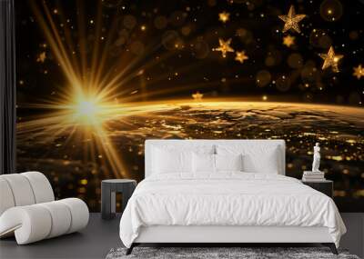 A celestial dawn: the star of bethlehem illuminates earth Wall mural