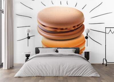 Secrets of Macarons. Vector Illustration Wall mural