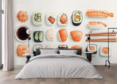 set of sushi Wall mural