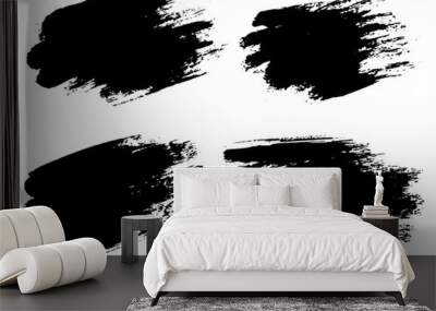 Vector black paint, ink brush stroke, brush, line or texture. Di Wall mural