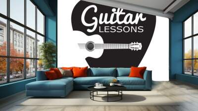 Guitar lessons badge Wall mural