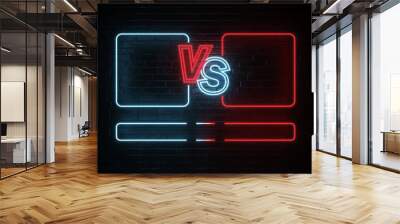 Versus Screen. Fight backgrounds competition. 3D rendering. Wall mural