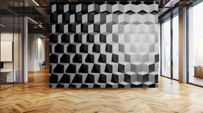 3d Square Pixel Geometric Background, Abstract Cube Pattern, Block Texture Wall mural