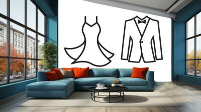 Dress and suit icon isolated Wall mural