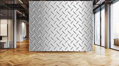 Metal flooring seamless pattern. Steel diamond plate Wall mural