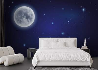 Mond und Sternenhimmel Wall mural