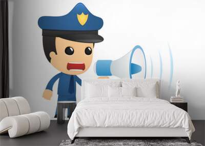 funny cartoon policeman Wall mural