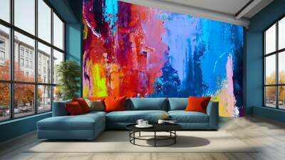 Abstract oil painting background. Oil on canvas texture. Hand dr Wall mural