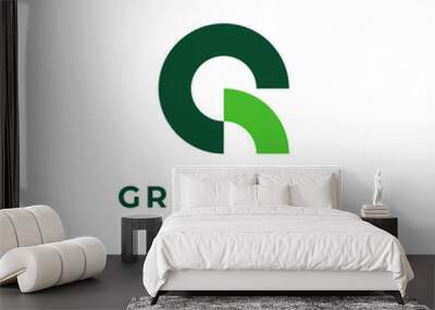 abstract letter G with leaf for environment, nature, landscape or agriculture logo design Wall mural