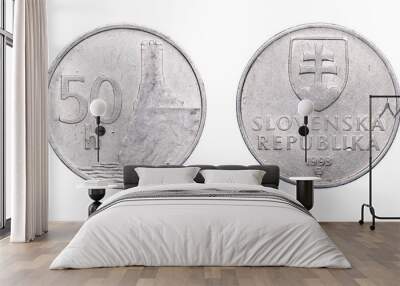 50 slovakia heller coin isolated on white background Wall mural