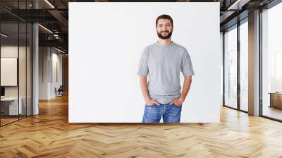 Man against white background Wall mural