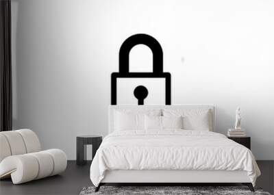 Lock Icon Minimal, Simple Logo Lock Wall mural