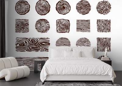 Vector Hand drawn sketch of abstract wood texture illustration on white background Wall mural