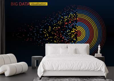 Abstract colorful big data machine learning algorithm visualization. Wall mural