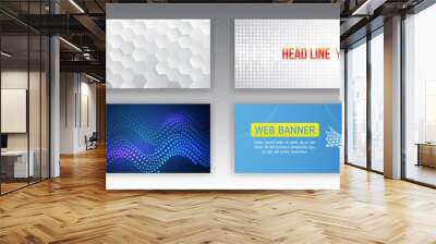 Cyber security for business and internet projects. Abstract web design banner. Modern graphic template for websites. High tech futuristic technology background. Wall mural