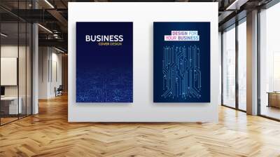 science and innovation hi-tech background. flyer design of tech elements. futuristic business cover  Wall mural