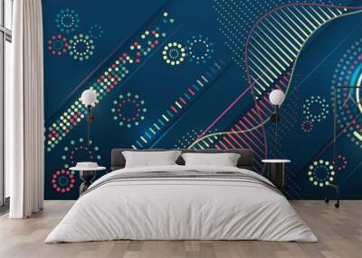 Structuring the flow of information. Data analytics concept. Sorting a large amount of data on a dark background. Big data visualization. Futuristic network or business analytics. Wall mural