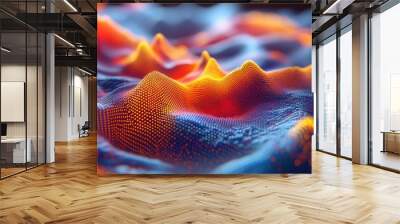 3D heat map with elevated regions, representing data density and distribution. Wall mural