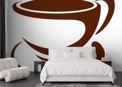 cup of coffee with chocolate, coffee cup Latte and cappuccino Wall mural