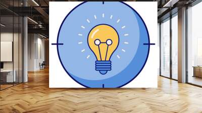 light bulb flat icon Wall mural