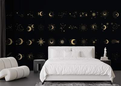 moon and star set ornament Wall mural