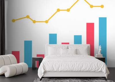 Trading graph,business graph,financial investment and growth concept Wall mural