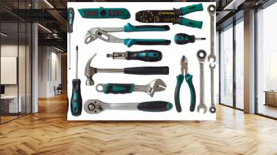 Many tools isolated on white background Wall mural