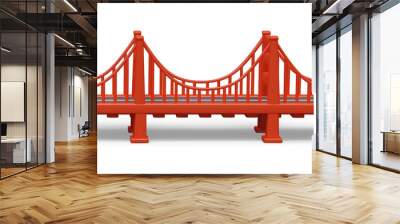 Golden Gate Bridge. Red suspension bridge in America, one of symbols of USA Wall mural