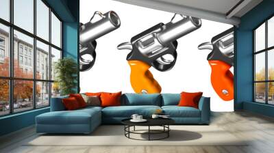 Set of drum revolvers of different colors. Vector templates on white background Wall mural