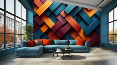 Abstract Geometric - Bold geometric patterns with vibrant colors - AI Generated Wall mural