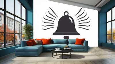 bell icon, vector image on white background, logo Wall mural