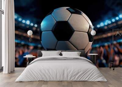 3D Model of a Soccer Ball in a Stadium Environment Wall mural