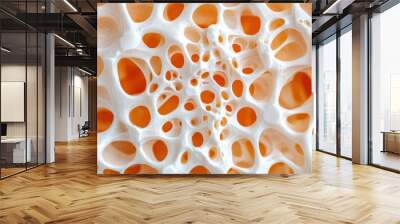 Abstract Macro of Organic Structure with Orange Background Wall mural