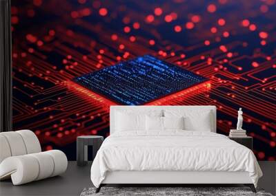 AI Enhanced Network Communication Technology Concept Wall mural