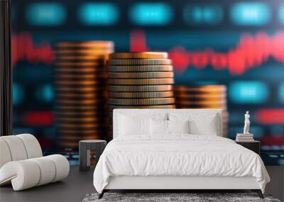 Investment Portfolio Overview with Financial Data Wall mural