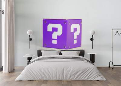 purple metal toy blocks with a question mark Wall mural