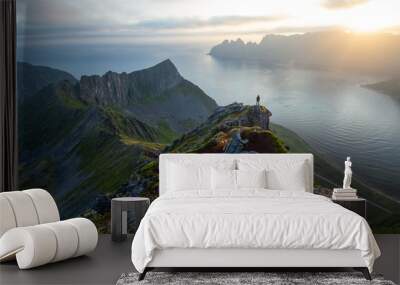 panorama of the mountains in Norway Wall mural