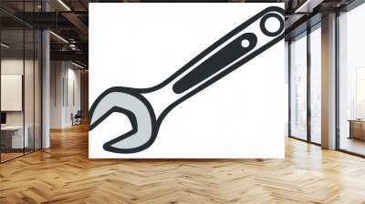 wrench icon, vector image on white background, logo Wall mural