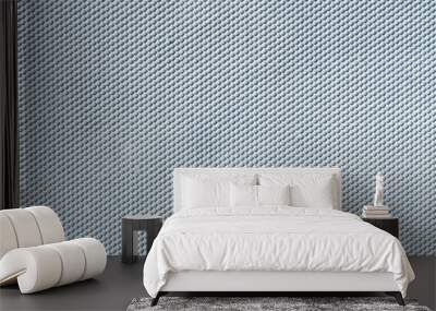 Abstract white blue metal background. Iron dots texture on outdoor metal wall. Wall mural