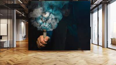 Dripper in one hand making a cloud of fume Wall mural