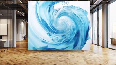 3d rendering light blue ocean water liquid wave splash swirl motion in various shape for art designer design home office illustration decoration wallpaper background painting print exhibition gallery Wall mural