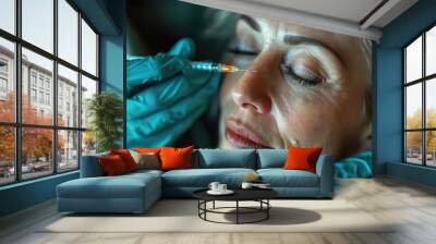 woman Having Cosmetic Injection Treatment at Beauty Clinic Wall mural