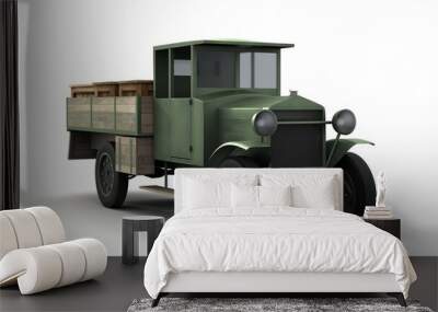 3D illustration. Polish military truck from the World War II loaded with wooden chests  Wall mural