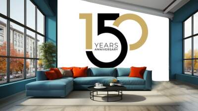 150 Year Anniversary Logo, Color, Vector Template Design element for birthday, invitation, wedding, jubilee and greeting card illustration. Wall mural