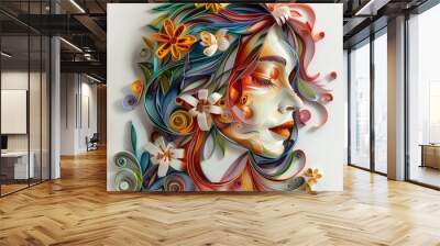 Flower woman Wall mural