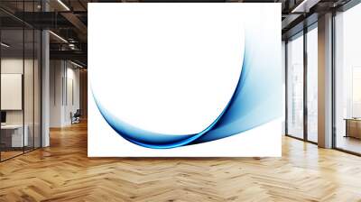 Blue abstract, circular movement on white background Wall mural