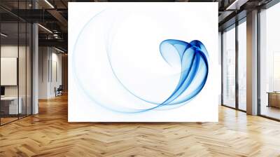 dynamic blue abstract background on white Wall mural