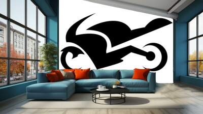 black motorsport silhouette vector Wall mural